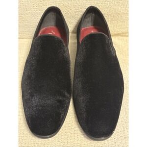 Belvedere Paolo Mens 10.5 Black Velvet Slip On Loafers Dress Shoes Brazil No Box